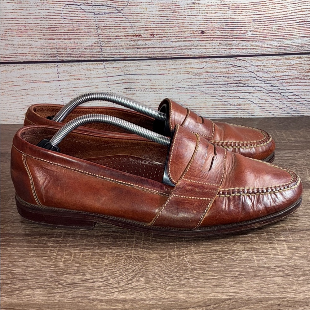 Used Cole Haan Country Mens Shoes Brown Dress Leather Moc Toe Penny Loafers 12W